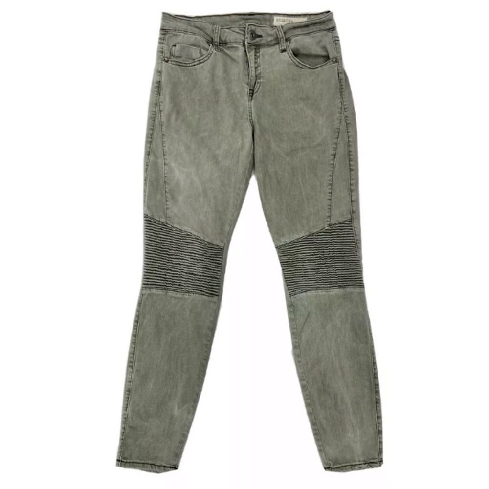 Audrey Moto Mid Rise Skinny Jeans Green 27